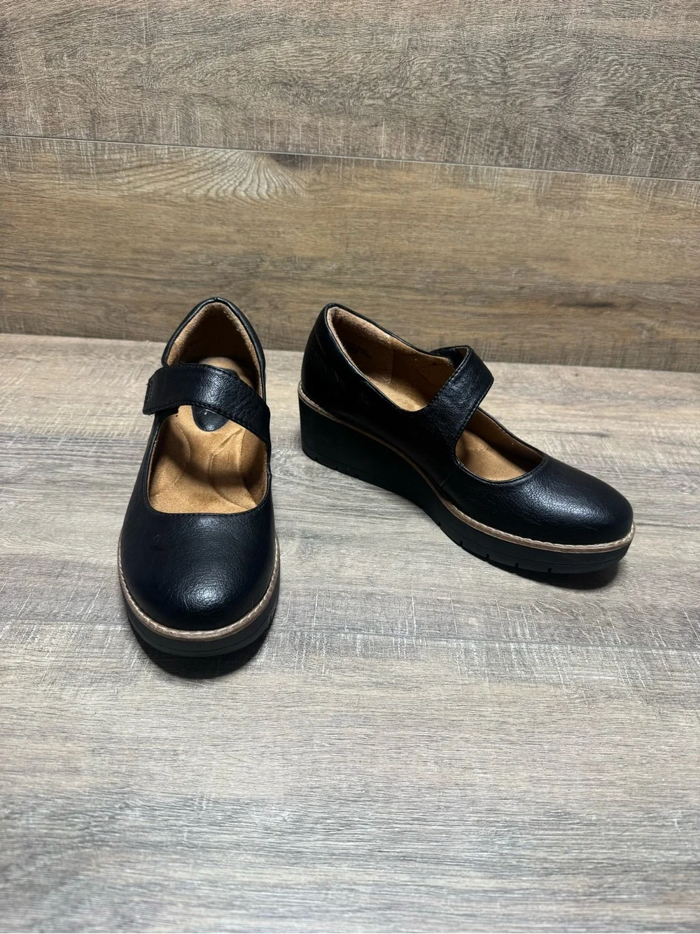 Black Mary Jane Platform Flats with Mary Jane Strap